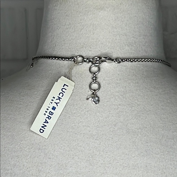 Lucky Brand Silver and Turquoise Statement Necklace New With Tags - Picture 2 of 2